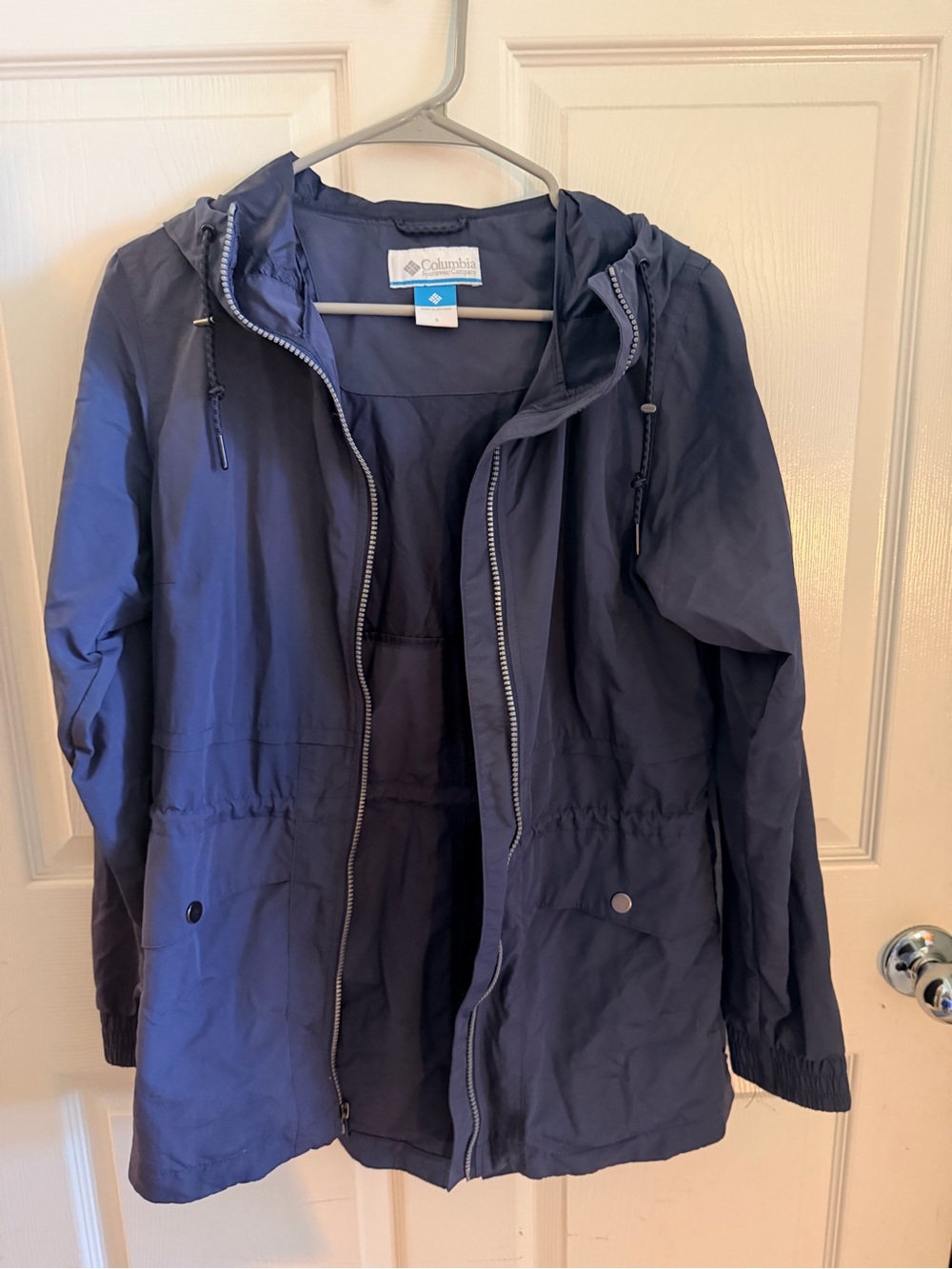 Columbia Women's Navy Hooded Rain Jacket